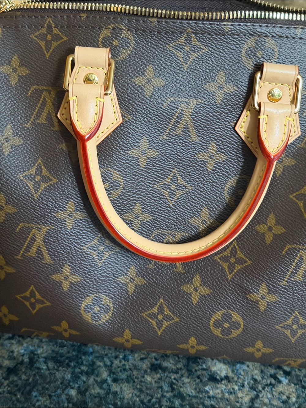 Louis Vuitton Monogram Bandolier Top-Handle Bag in Brown- Speedy 25